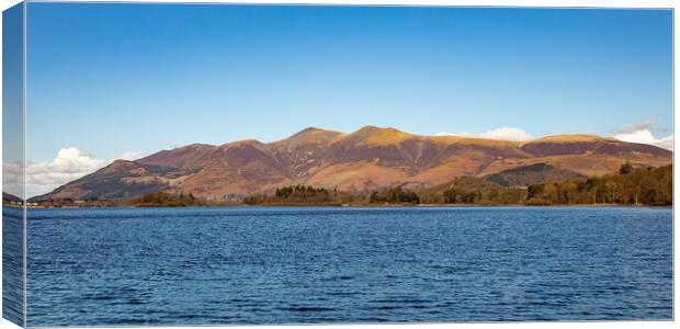 Looking over Derwentwater to Skiddaw Canvas Print by Roger Green