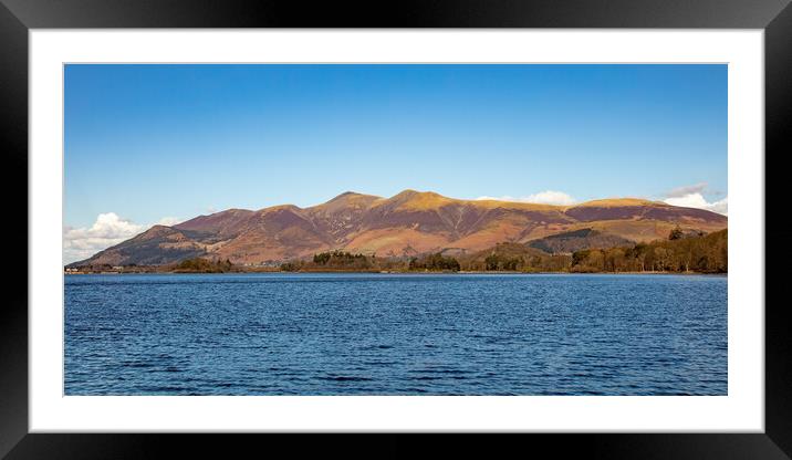Looking over Derwentwater to Skiddaw Framed Mounted Print by Roger Green