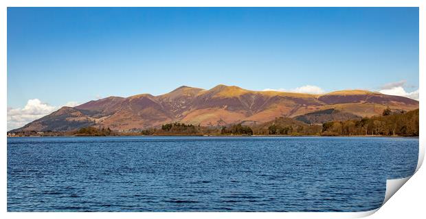 Looking over Derwentwater to Skiddaw Print by Roger Green