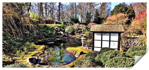 Japanese garden  Print by Les Schofield