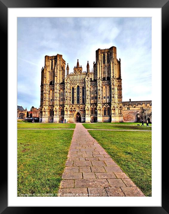 Majestic Wells Cathedral at Dusk Framed Mounted Print by Les Schofield