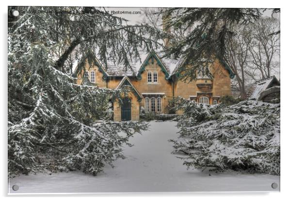 Royal Victoria Park’s fairytale cottage peeking through the evergreen snow Acrylic by Duncan Savidge