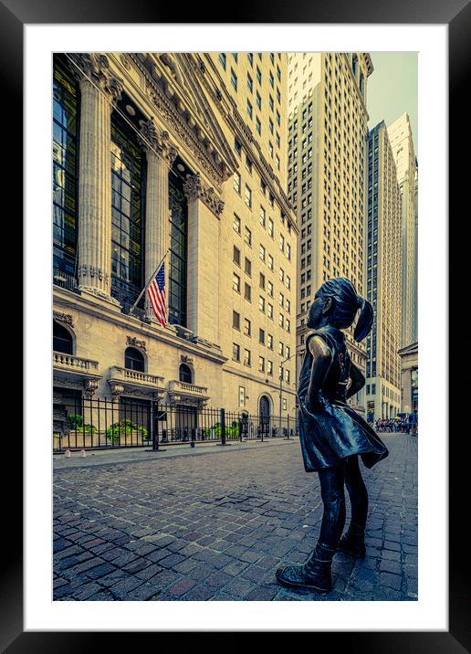 Fearless Girl Framed Mounted Print by Chris Lord