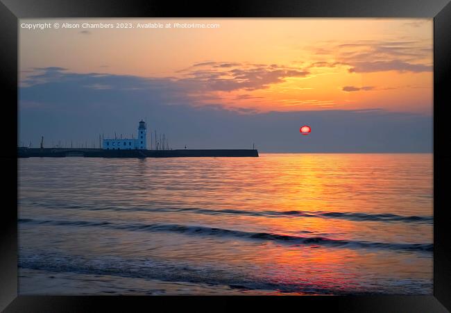 Scarborough Sunrise Framed Print by Alison Chambers