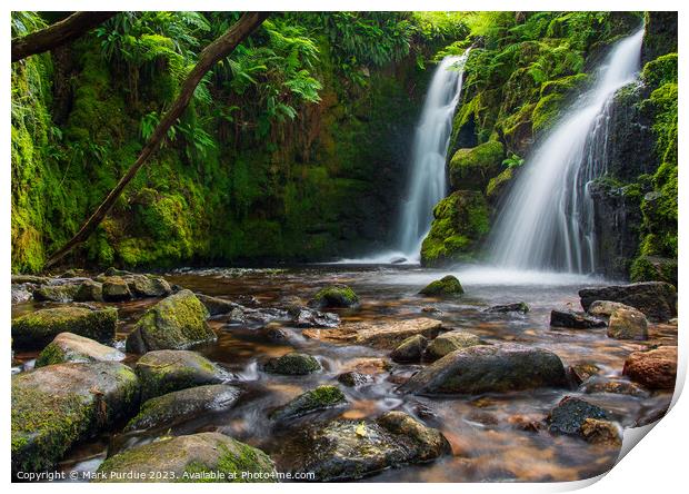 Venford Falls on Dartmoor Print by Mark Purdue