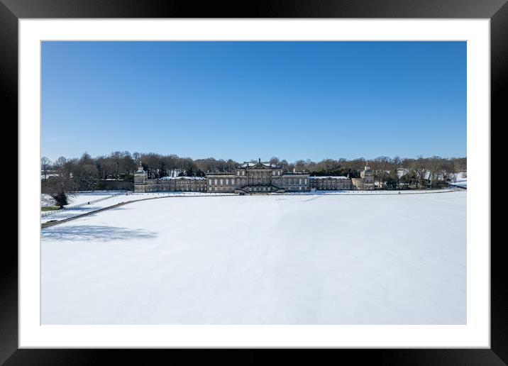 Wentworth Woodhouse In The Snow Framed Mounted Print by Apollo Aerial Photography