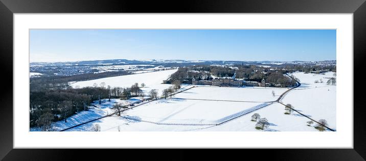 Wentworth Woodhouse In The Snow Framed Mounted Print by Apollo Aerial Photography