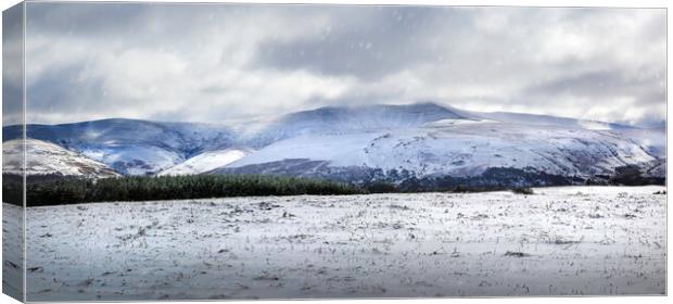 The snow covered Brecon Beacons Canvas Print by Leighton Collins
