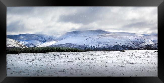 The snow covered Brecon Beacons Framed Print by Leighton Collins