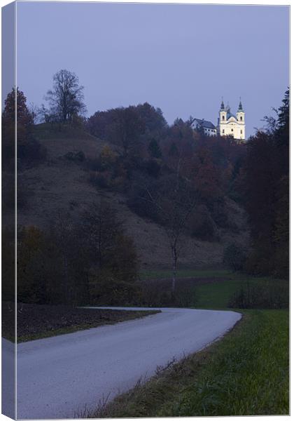 Church on the hill at dusk Canvas Print by Ian Middleton