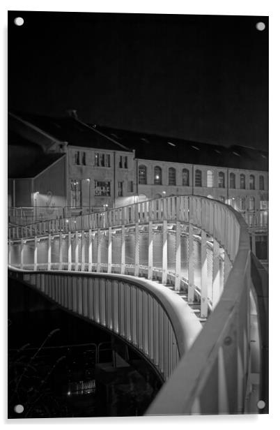 Bath Quays bridge in Bath Acrylic by Duncan Savidge