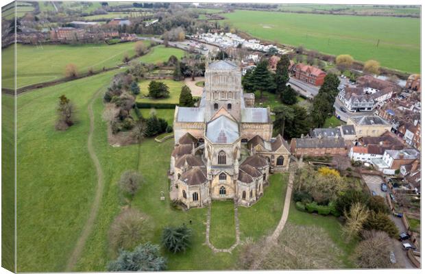 Tewkesbury Abbey Canvas Print by Apollo Aerial Photography