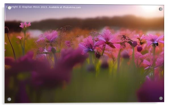 Wild Flower Meadow Acrylic by Stephen Pimm