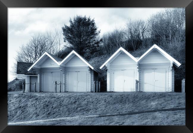 North Bay Scarborough Beach Huts Framed Print by Steve Smith