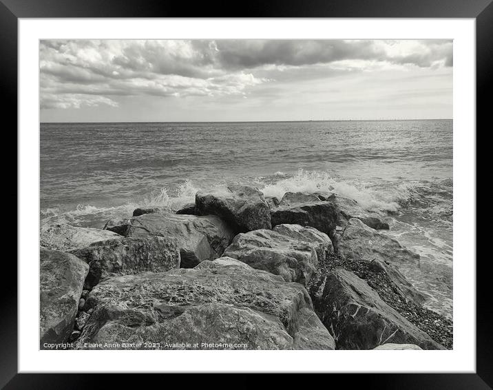 English Channel on the West Sussex Coastline Framed Mounted Print by Elaine Anne Baxter