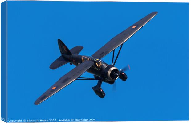 Westland Lysander making a steep approach to land. Canvas Print by Steve de Roeck