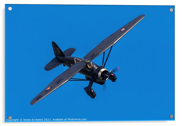 Westland Lysander making a steep approach to land. Acrylic by Steve de Roeck