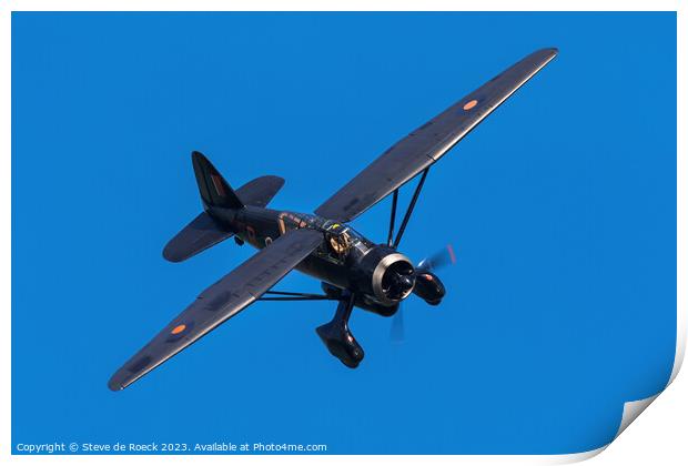 Westland Lysander making a steep approach to land. Print by Steve de Roeck