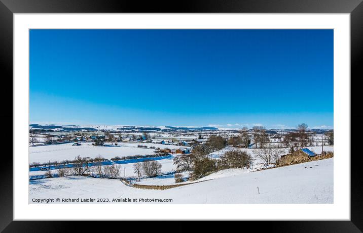 Towards The Stang in Snow  Framed Mounted Print by Richard Laidler
