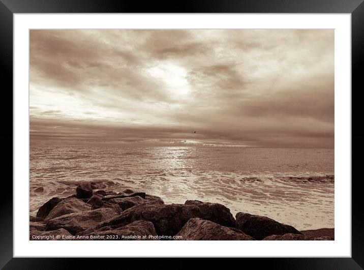 English Channel Skyline Framed Mounted Print by Elaine Anne Baxter