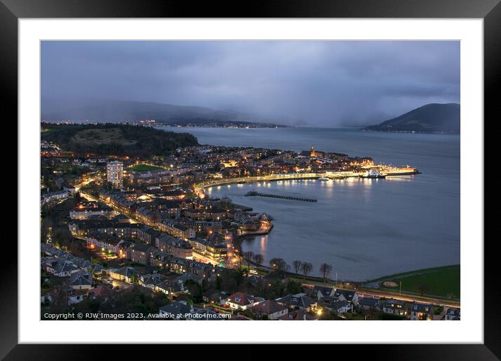 Gourock to Argyll in the evening Framed Mounted Print by RJW Images