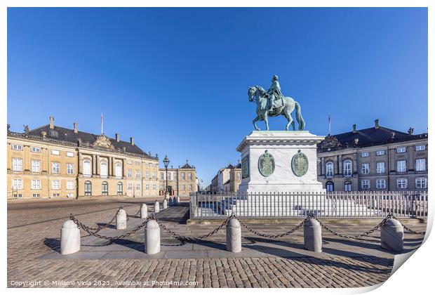 COPENHAGEN Amalienborg Palace Square with statue Print by Melanie Viola