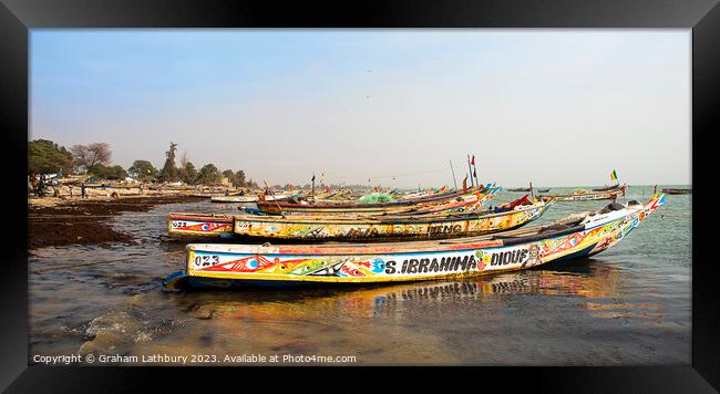 Porte Sarene, Senegal, Fishing Boats Framed Print by Graham Lathbury