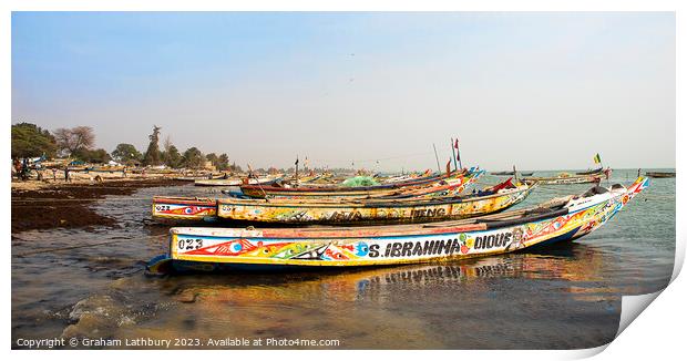 Porte Sarene, Senegal, Fishing Boats Print by Graham Lathbury