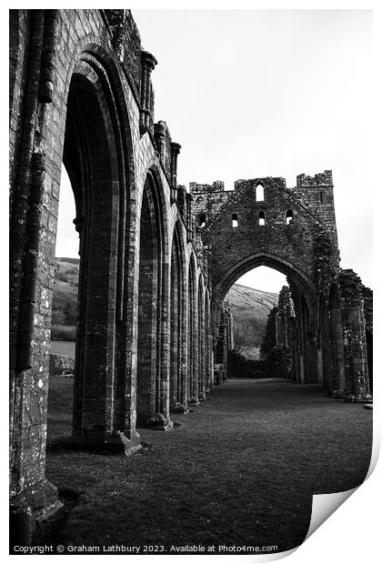 Llanthony Priory Print by Graham Lathbury