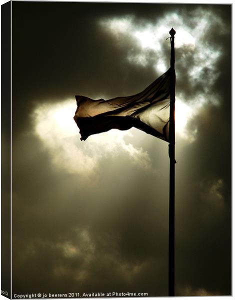 storm flag Canvas Print by Jo Beerens