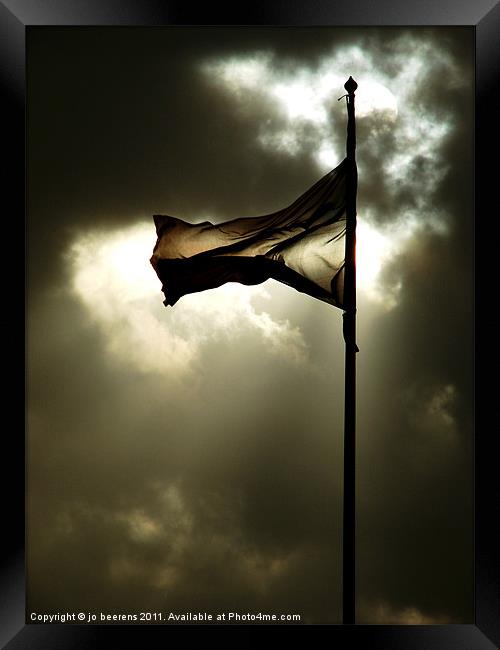 storm flag Framed Print by Jo Beerens