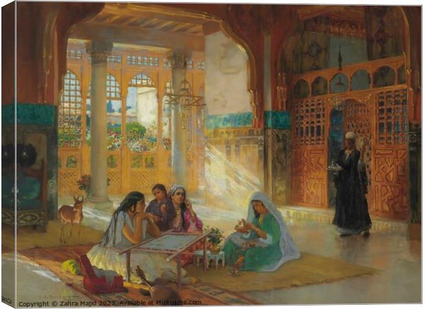 Vintage Arab Artsy scene Canvas Print by Zahra Majid