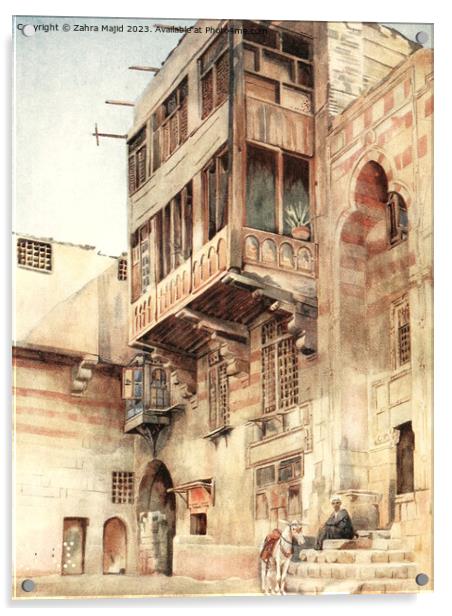 Vintage feel of the Damascus palace Acrylic by Zahra Majid