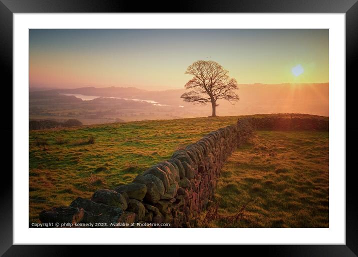 Sunset at Tittesworth Framed Mounted Print by philip kennedy