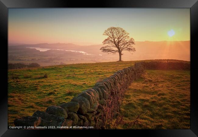 Sunset at Tittesworth Framed Print by philip kennedy