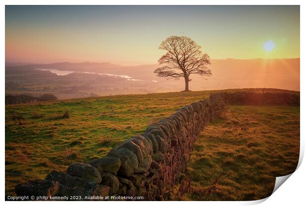 Sunset at Tittesworth Print by philip kennedy