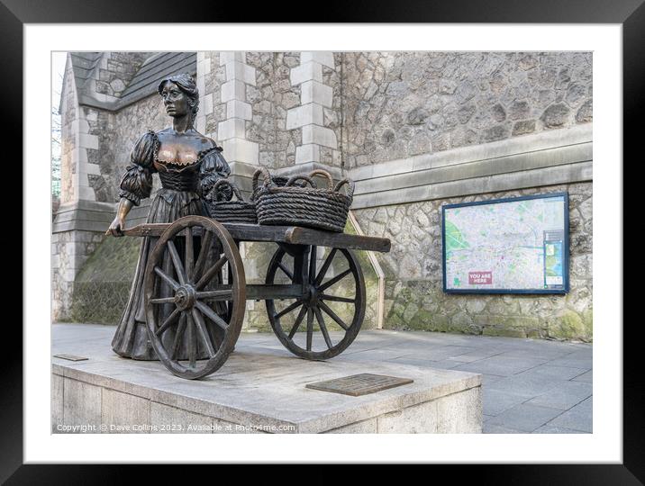 The Molly Malone Statue on  Grafton Street, Dublin, Ireland Framed Mounted Print by Dave Collins