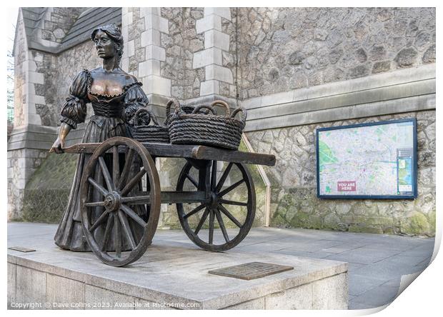The Molly Malone Statue on  Grafton Street, Dublin, Ireland Print by Dave Collins