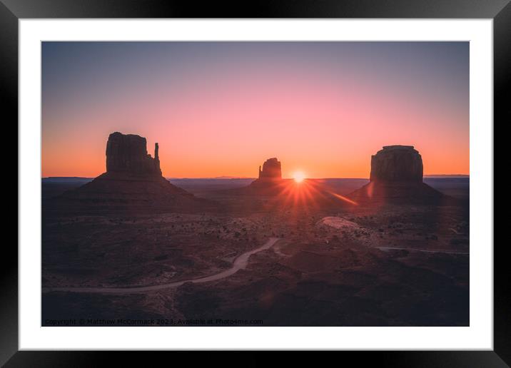 Monument Sunrise Framed Mounted Print by Matthew McCormack
