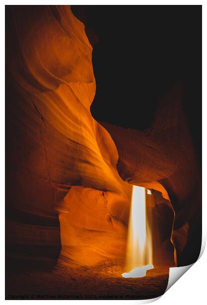 Ray of Light - Upper Antelope Canyon 2 Print by Matthew McCormack