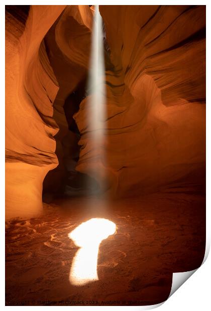 Ray of Light - Upper Antelope Canyon 1 Print by Matthew McCormack