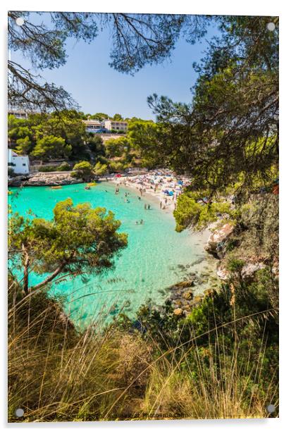 Beach of Cala Santanyi bay on Majorca Acrylic by Alex Winter