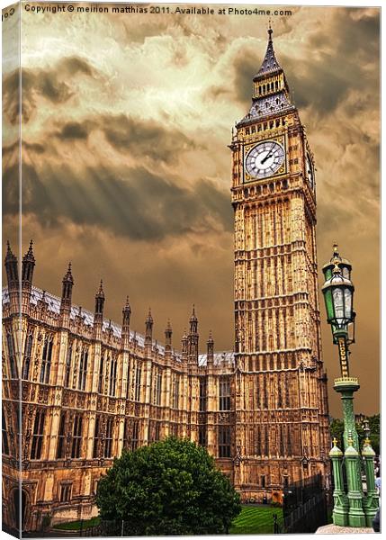 house of commons clock tower Canvas Print by meirion matthias
