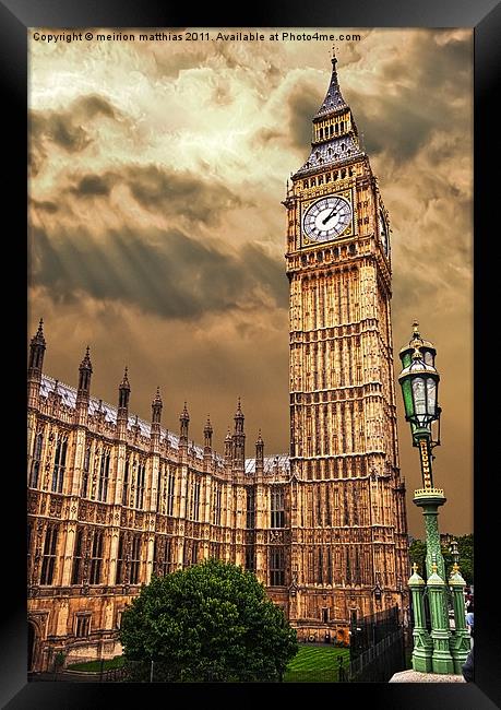 house of commons clock tower Framed Print by meirion matthias