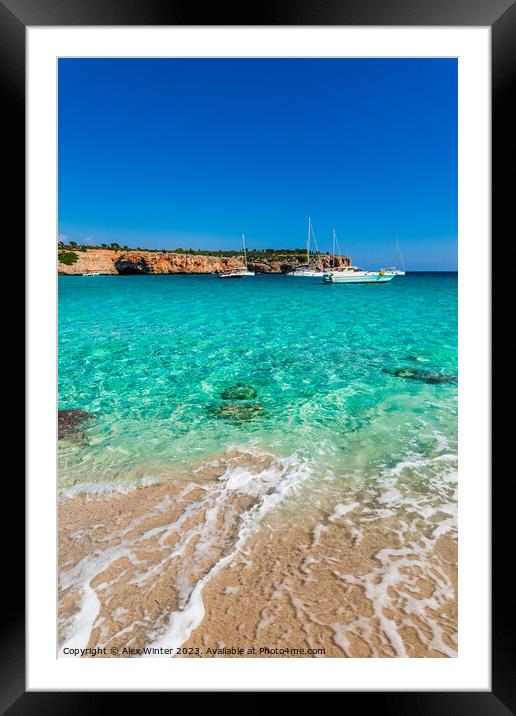 Beach Majorca, beautiful bay of Cala Varques Framed Mounted Print by Alex Winter