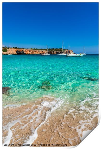 Beach Majorca, beautiful bay of Cala Varques Print by Alex Winter
