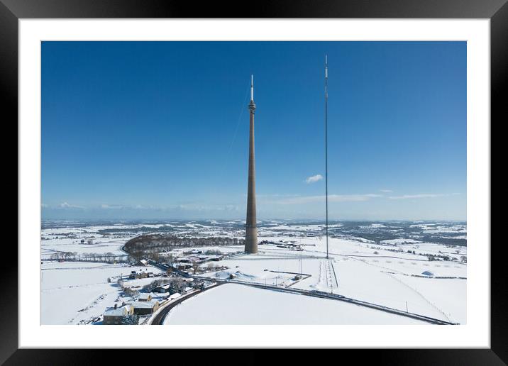 The Emley Moor transmitting station Framed Mounted Print by Apollo Aerial Photography