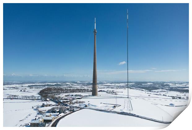 The Emley Moor transmitting station Print by Apollo Aerial Photography