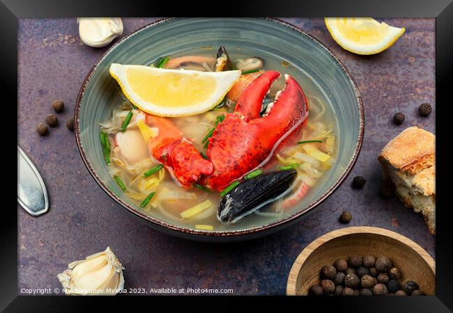 Popular seafood soup, Tom yum Framed Print by Mykola Lunov Mykola