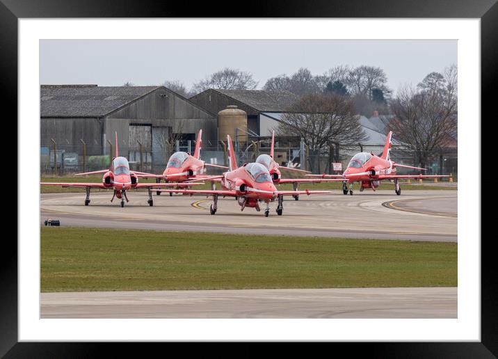 Red Arrows Taxi Out Framed Mounted Print by J Biggadike